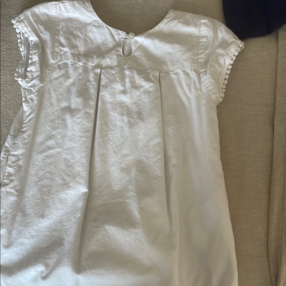 Garnet Hill White Dress with Pink and Green Embroidery - Picture 2 of 2